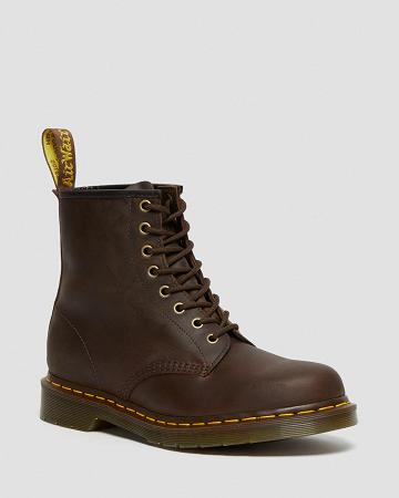 Botas con Cordones Dr Martens 1460 Crazy Horse Cuero Hombre Marrom | MX 302VRW